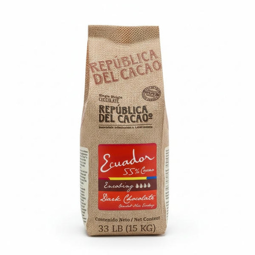 Republica Del Cacao 55 percent dark enrobing chocolate 33 lb box High fluidity dark chocolate for enrobing and dipping machines Professional Ecuador single origin dark chocolate bulk 15kg-CHICKEN PIECES