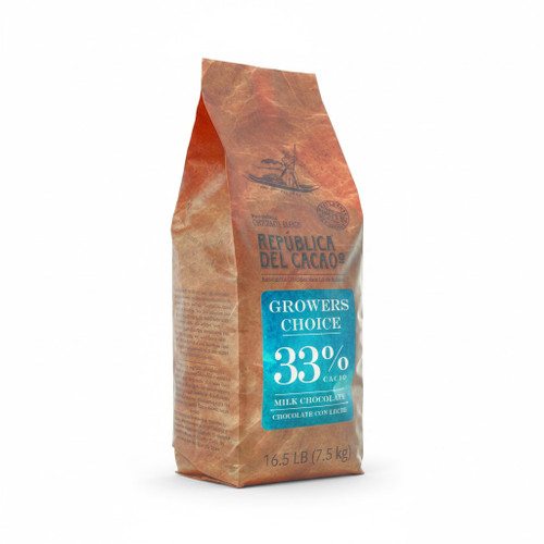 Republica Del Cacao 33 percent milk chocolate 7.5kg box Professional milk chocolate couverture with caramel notes Bulk milk chocolate discs for baking and tempering-CHICKEN PIECES