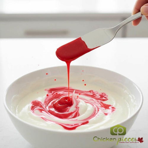 Kopykake red airbrush food coloring 8oz bottle Professional red liquid food dye for cake decorating Water based red food color for bakery airbrushing-CHICKEN PIECES