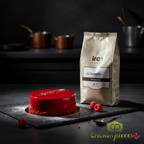 Irca 1kg bag of Lilly Raspberry Mousse Mix; Professional Italian raspberry mousse powder; Bulk Irca fruit mousse ingredients-CHICKEN PIECES
