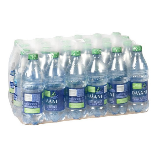 Case of 24 Dasani 591ml purified water bottles; Bulk Dasani water for retail and events; 48 case pallet of Dasani water.