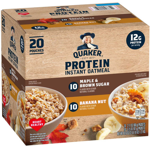 Quaker Instant Protein Oatmeal, Variety Pack, 20 ct.- chicken pieces