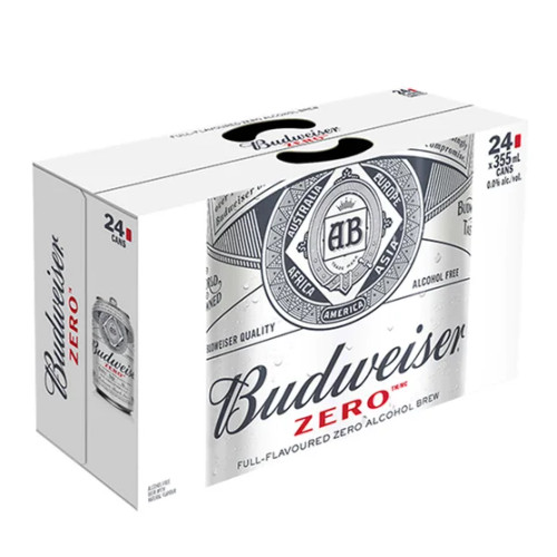 Budweiser Zero Non-alcoholic 0% Beer 355 mL -24/Case (PALLET OF 108 CASES)