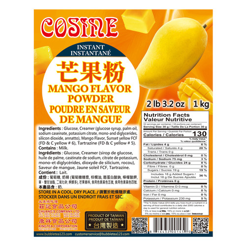 Cosine Bubble Tea Mango Powder 1kg