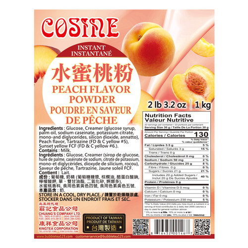 Cosine Bubble Tea Peach Powder 1kg