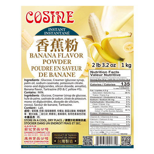 Cosine Bubble Tea Banana Powder 1kg