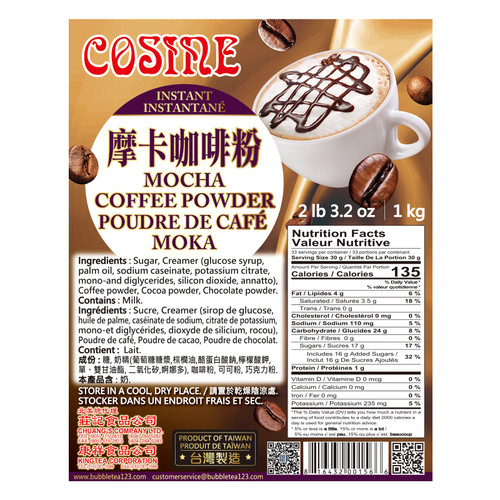 Cosine Bubble Tea Mocha Coffee Powder 1kg