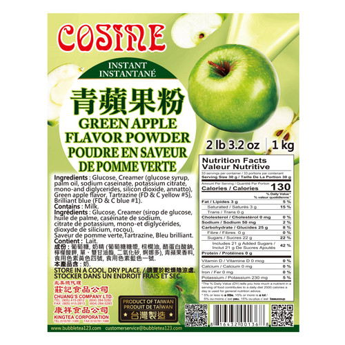 Cosine Bubble Tea Green Apple Powder 1kg