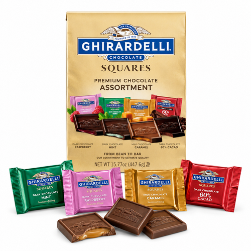 Ghirardelli Assorted Individually Wrapped Chocolate Squares 447g Bag