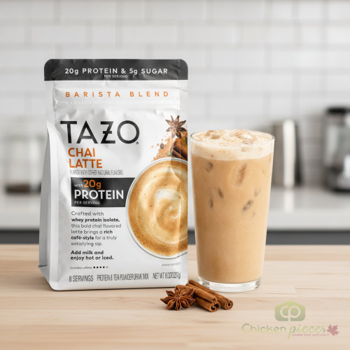 TAZO 20g Protein Classic Chai Latte Powder, with Whey Protein Isolate, 8 Servings, 8.3oz- CHICKENPIECES.COM