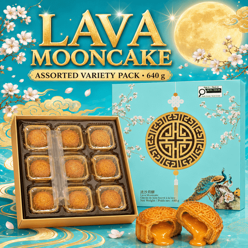 Custard Lava Mooncake Variety Pack, 640g – Premium Handmade Mid-Autumn Festival Dessert Gift Box | ChickenPieces.com