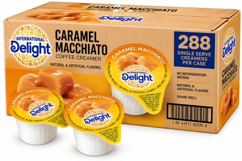 International Delight Caramel Macchiato Single Serve Non-Dairy Creamer - 288/Case