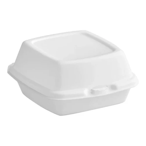Dart 60HT1 6x6x3 White Foam Hinged Lid Container, 500/Case