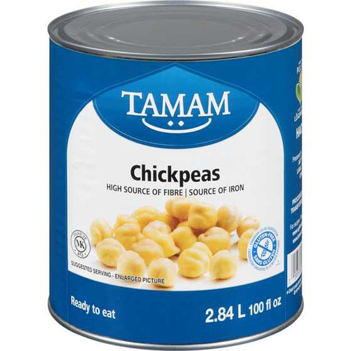 TAMAM Chickpeas High Fibre Bulk 2.84L - Commercial Grade Garbanzo Beans for Foodservice | ChickenPieces.com
