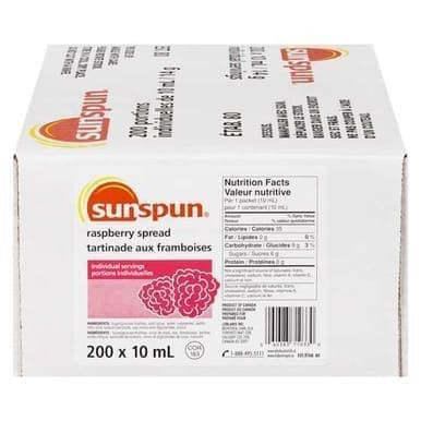 SUNSPUN Raspberry Spread Portion Packs 200x10.0 ml