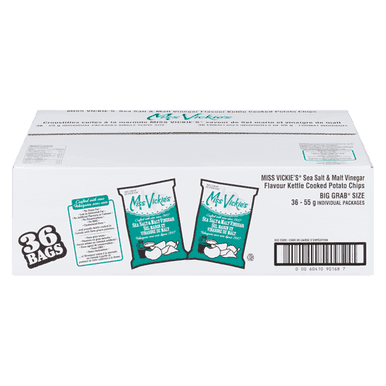 MISS VICKIES Potato Chips, Sea Salt & Malt Vinegar (Case) 36x55.0 g