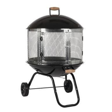 Backyard Creations 28" Portable Steel Fire Pit On Wheels