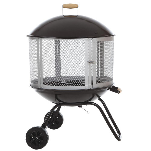 Backyard Creations 28" Portable Steel Fire Pit On Wheels