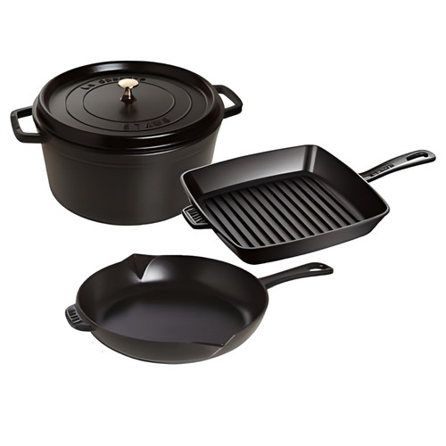 STAUB Cast Iron Cookware Set, 4-piece
