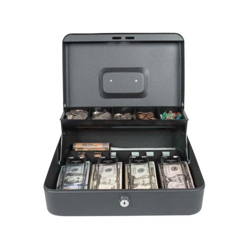 Royal Sovereign RSCB-400 Deluxe Tiered Cash and Change Steel Security Box with Key Lock