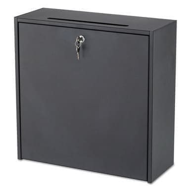 Safco 4259BL 18" x 18" x 7" Black Wall-Mountable Interoffice Mailbox