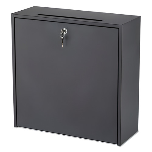 Safco 4259BL 18" x 18" x 7" Black Wall-Mountable Interoffice Mailbox