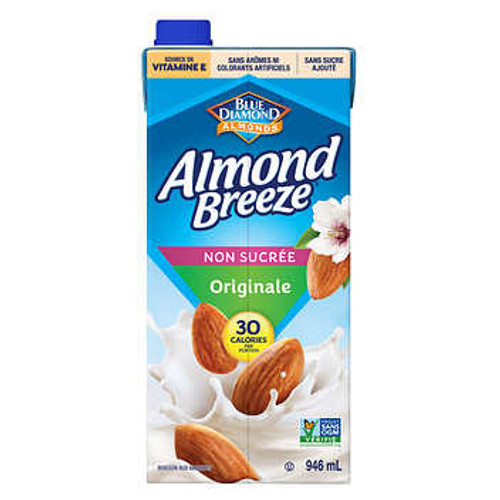 Almond Breeze Unsweetened Original Almond Milk - 6-Pack, 946 mL Each - Nutrient-Rich Dairy Alternative- Chicken Pieces Almond Breeze Unsweetened Original Almond Milk - 6-Pack, 946 mL Each - Nutrient-Rich Dairy Alternative- Chicken Pieces