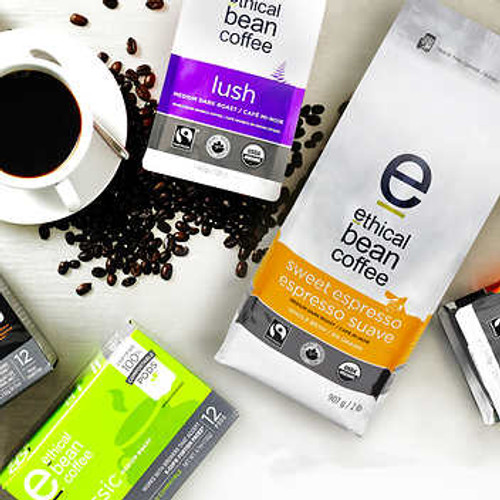 Ethical Bean Coffee Sweet Espresso Medium Dark Roast Whole Bean Coffee - 2 × 907 g - Aromatic Indulgence for Coffee Aficionados- Chicken Pieces Ethical Bean Coffee Sweet Espresso Medium Dark Roast Whole Bean Coffee - 2 × 907 g - Aromatic Indulgence for Coffee Aficionados- Chicken Pieces