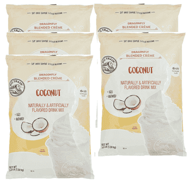 Big Train 3.5 lb. Dragonfly Coconut Blended Creme Frappe Mix  5 Packs