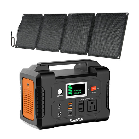 Flashfish FlashFish 200W Portable Power Station with 60W Solar Panel and Foldable Solar Charger 