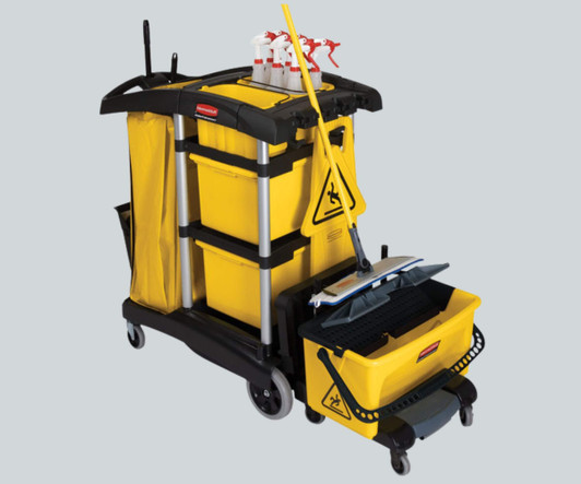 Rubbermaid HYGEN Microfiber High Capacity Cart with Integrated Bins Cart-Chicken Pieces