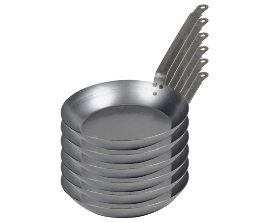 Vollrath French Style 11" Welded Handle Carbon Steel Fry Pan(6/CASE)-Chicken Pieces