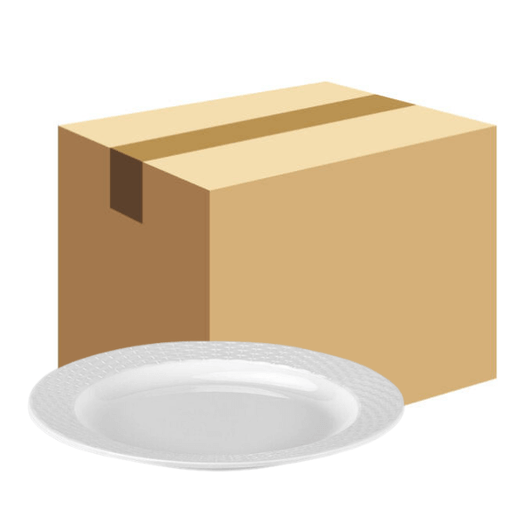 Bon Chef Weave 10 3/4" White Embossed Melamine Dinner Plate - 18/Case CHICKEN PIECES.