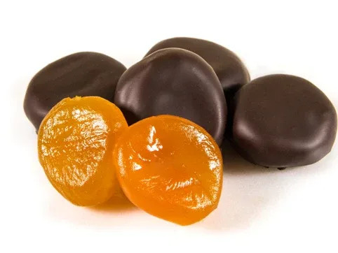 Dark Chocolate Covered Apricots Bulk Size 20 lbs/9.07 kgs