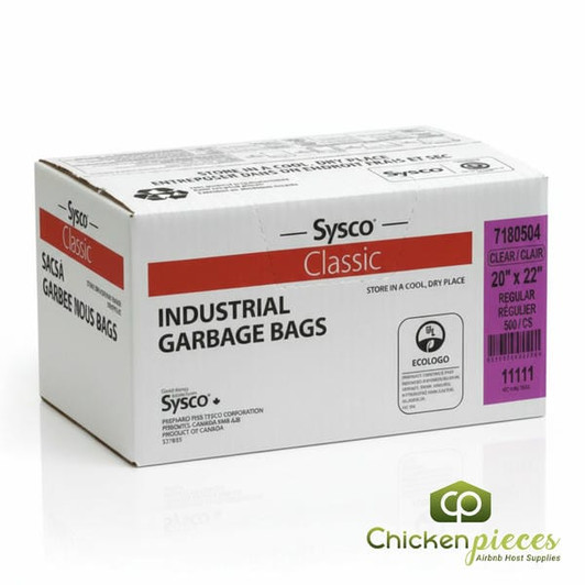 Sysco Classic Bag Garbage Regular Clear 20x22 500sheets-Canadian Made