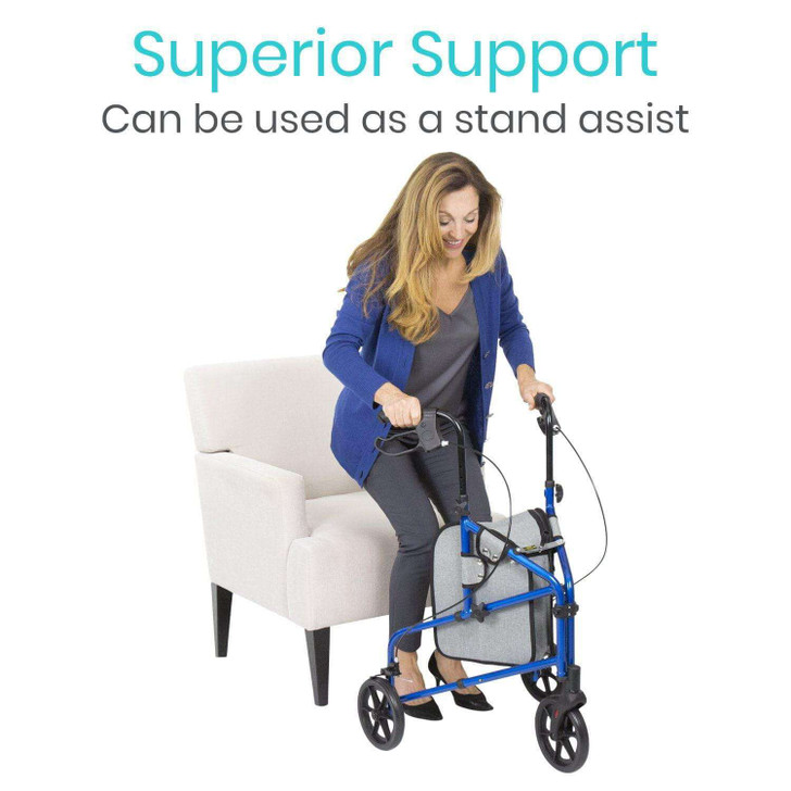 Vive 3 Wheel Rollator: Compact and Lightweight Mobility Support-Chicken Pieces