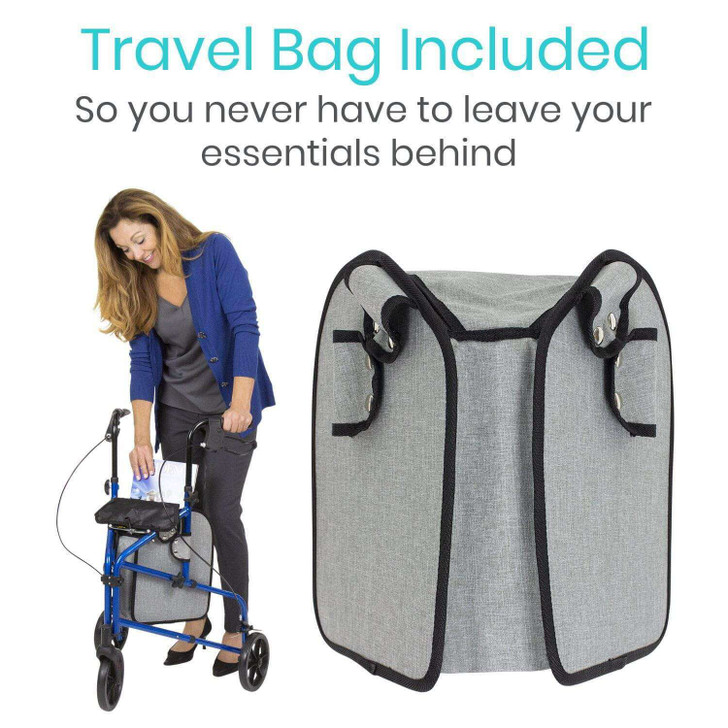 Vive 3 Wheel Rollator: Compact and Lightweight Mobility Support-Chicken Pieces