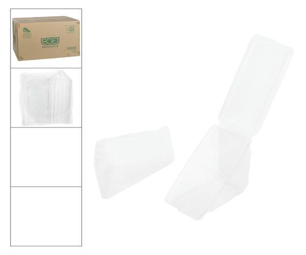 Eco Container Plastic Sandwich Wedge Clear Hinged (500/Case) 