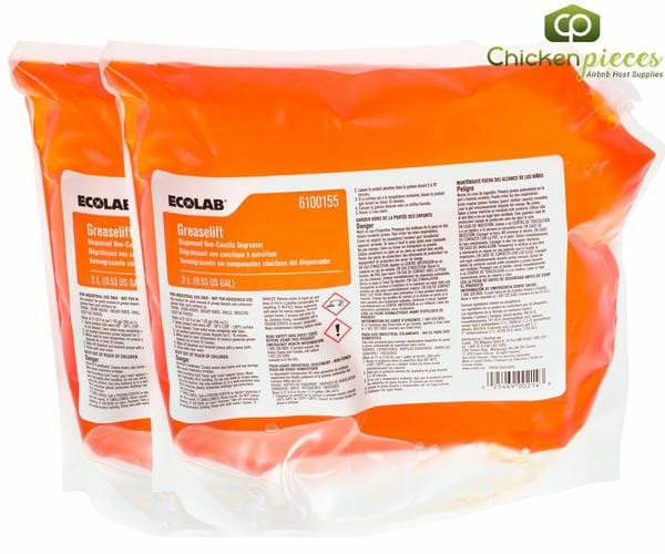 Chicken Pieces Ecolab Cleaner Degreaser Greaselift Dispenser 2L/4.18 LBS (2/Case) 