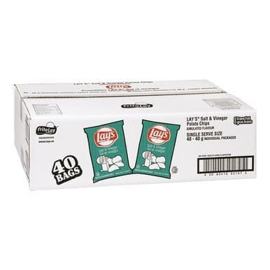 Lay's Salt & Vinegar Potato Chips | 40G/Unit, 40 Units/Case