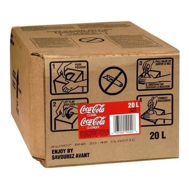 Classic Coca Cola Soft Drink Bulk Food Service BIB (Bag-In-Box) - 20L / 5.28 Gallons