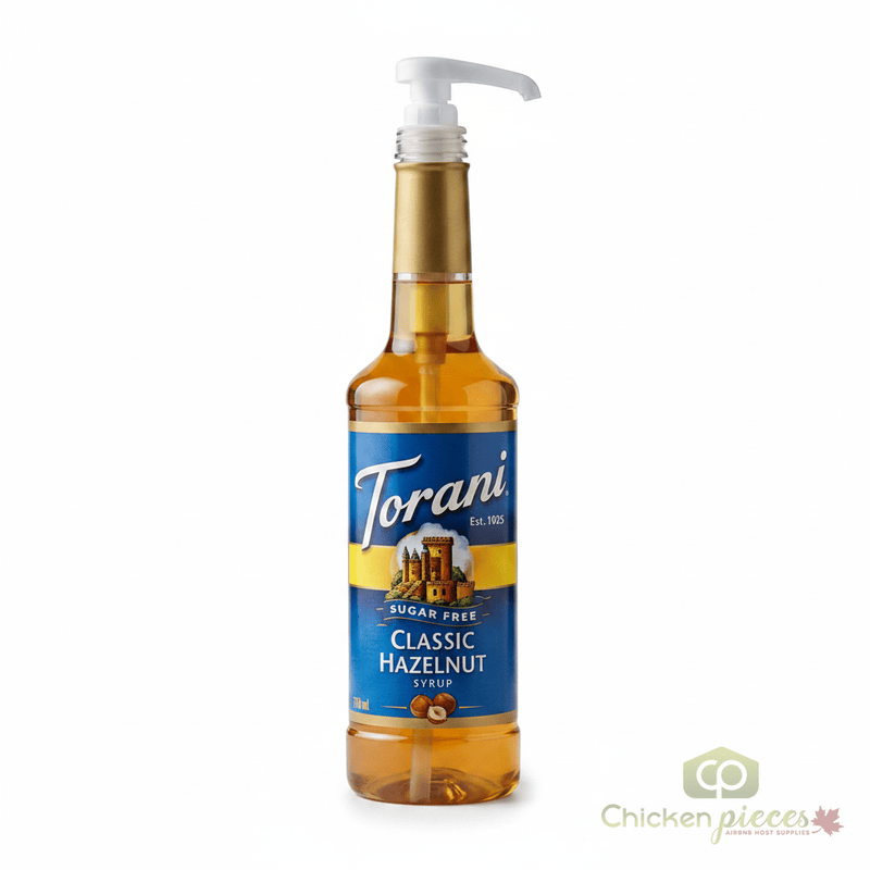 Torani Sugar-Free Classic Hazelnut Flavoring Syrup Plastic 750 mL Bonus Squeeze Pump
