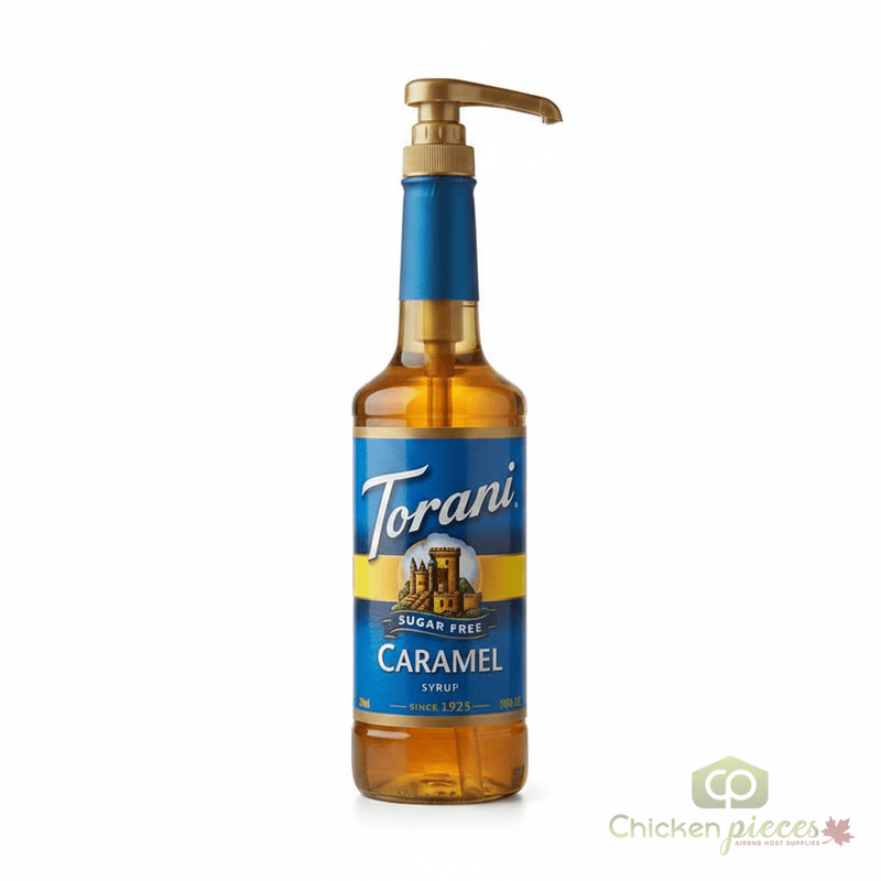 Torani Sugar-Free Caramel Flavoring Syrup Plastic 750 mL Bonus Squeeze Pump