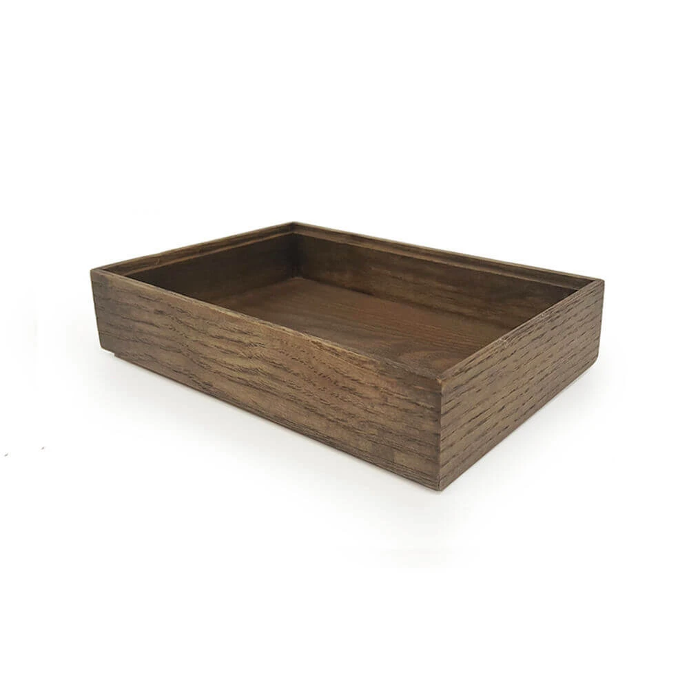 GET Enterprises GA Urban Renewal 9" x 6" x 2" Gray Ash Rectangular Stackable Wood Display Box - Elevate Your Presentation