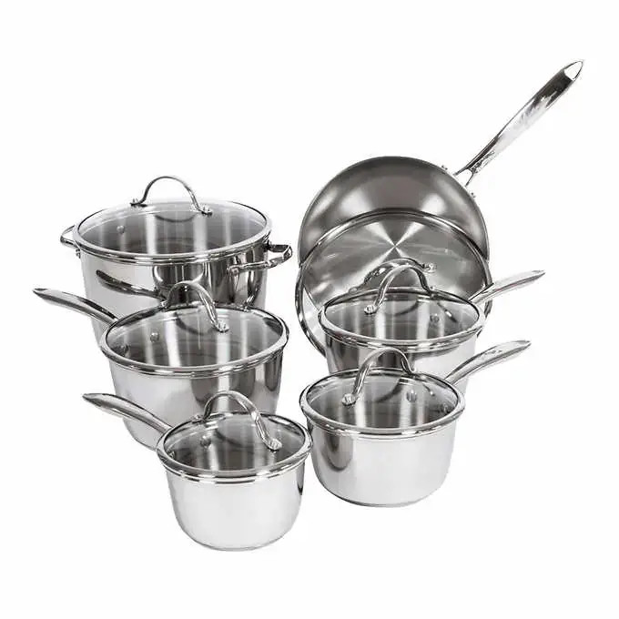 Lagostina Stainless Steel 3-Ply Oven Safe Cookware Set - 12-Piece