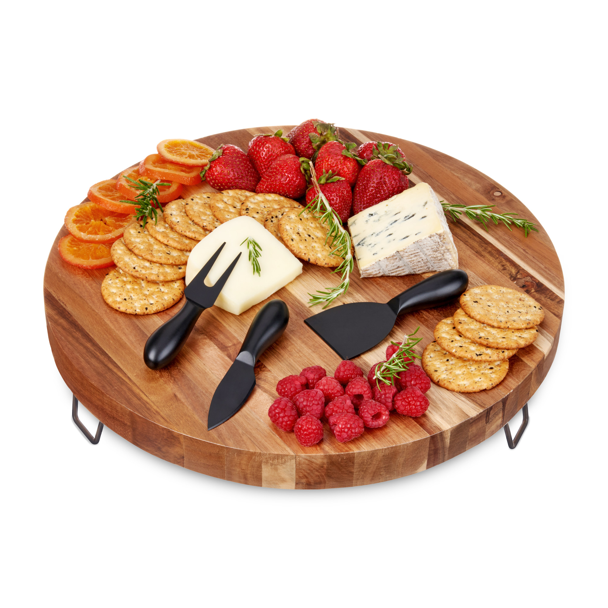 Twine Acacia Footed Cheese Board and Knife Set - Thumbnail 3