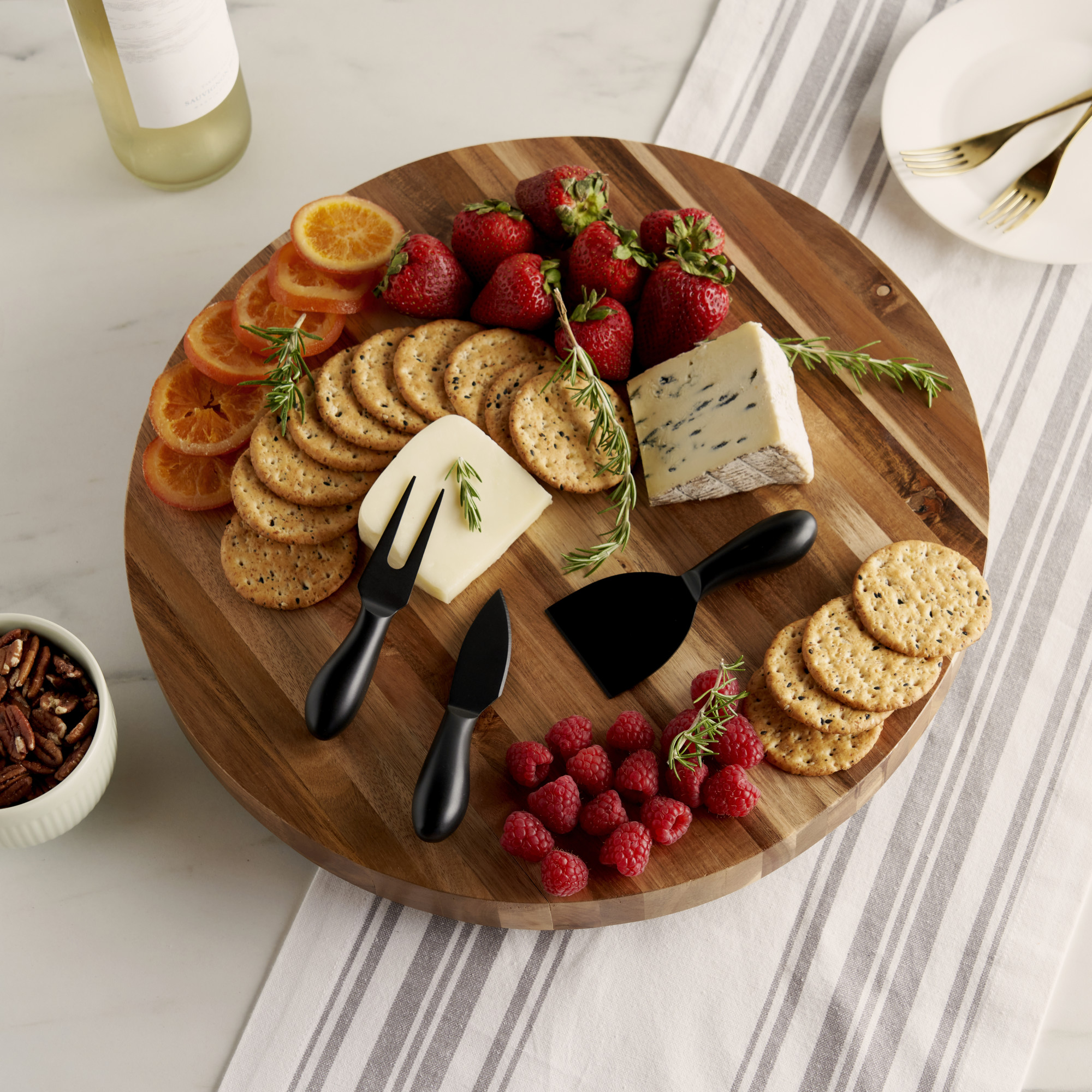 Twine Acacia Footed Cheese Board and Knife Set - Thumbnail 2