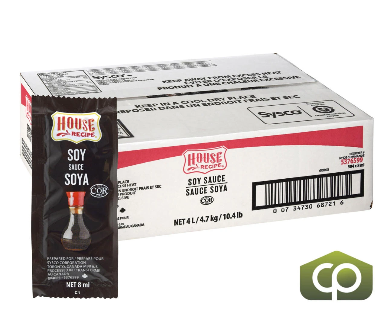 House Recipe Cl Sauce Soy 8 mL (504/Case)- Canadian Made