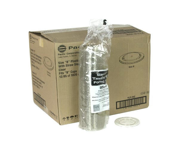 Prairie Packagi Lid Plastic Clear Flat With Slot For 16/24 oz. 85 CT (12/Case)