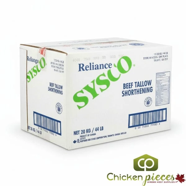 Sysco Reliance Beef Tallow Shortening Cube - Bulk Food Service, 20kg/44lbs